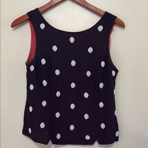 Odille by Anthropologie navy & white beaded Tank Top in size 4